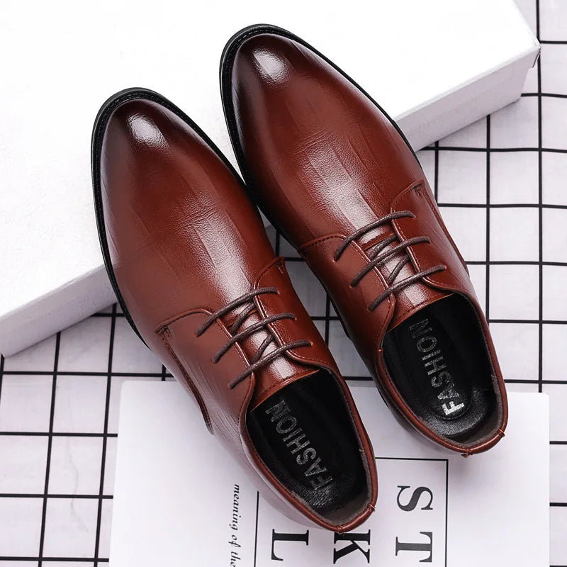 2026 New Mens Leather Dress Shoes Men's Formal Social Male Shoe Casual Business Pointed Toe Luxury Party Designer Shoes for Men