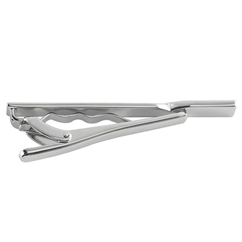 Fashion 1Pc Tie Clip for Men Copper Simple Bar Clasp Practical Mens Classic Tie Clips Clamp Pin Jewelry Necktie Wedding Gift