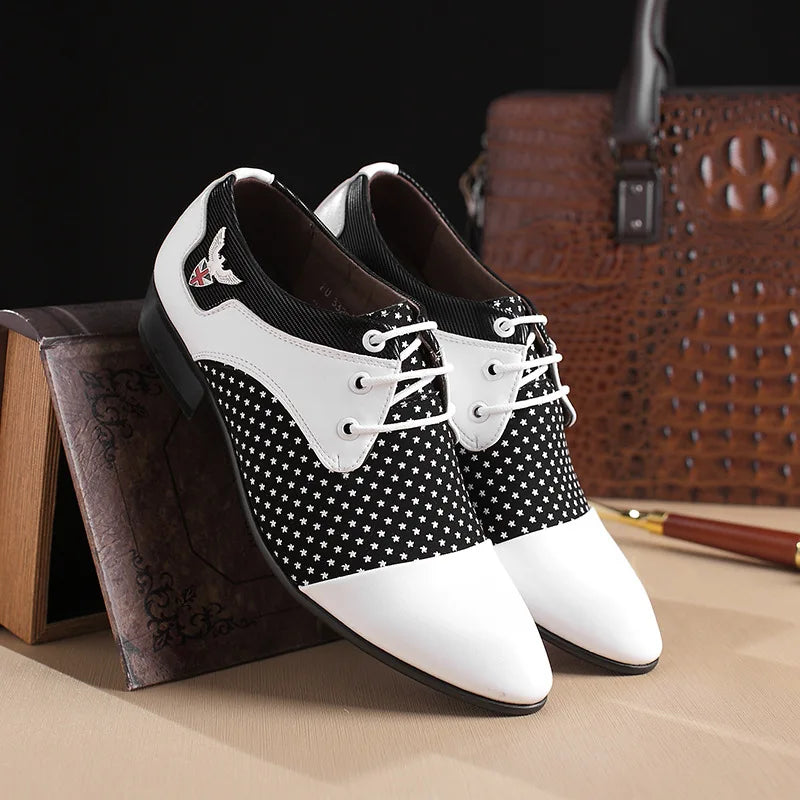 Mens Dress Shoes for Men Lace-Up Fashion Office High Quality Leather Comfy Business Man Formal Shoe Wedding Party Style Footwear