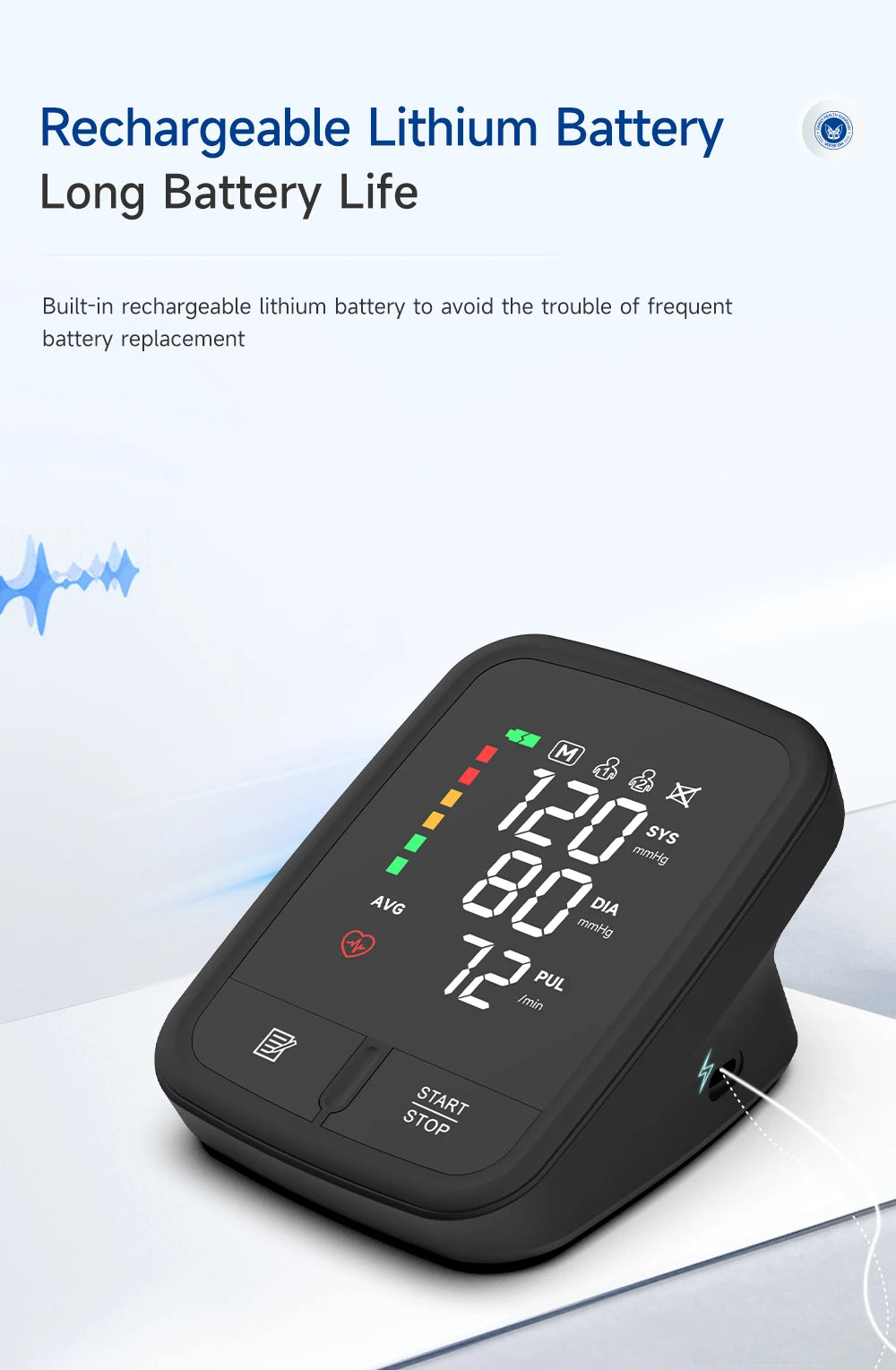 Yongrow Portable Digital Upper Arm Blood Pressure Monitor Measurement Tool Tonometer Sphygmomanometer baumanometro digitlal