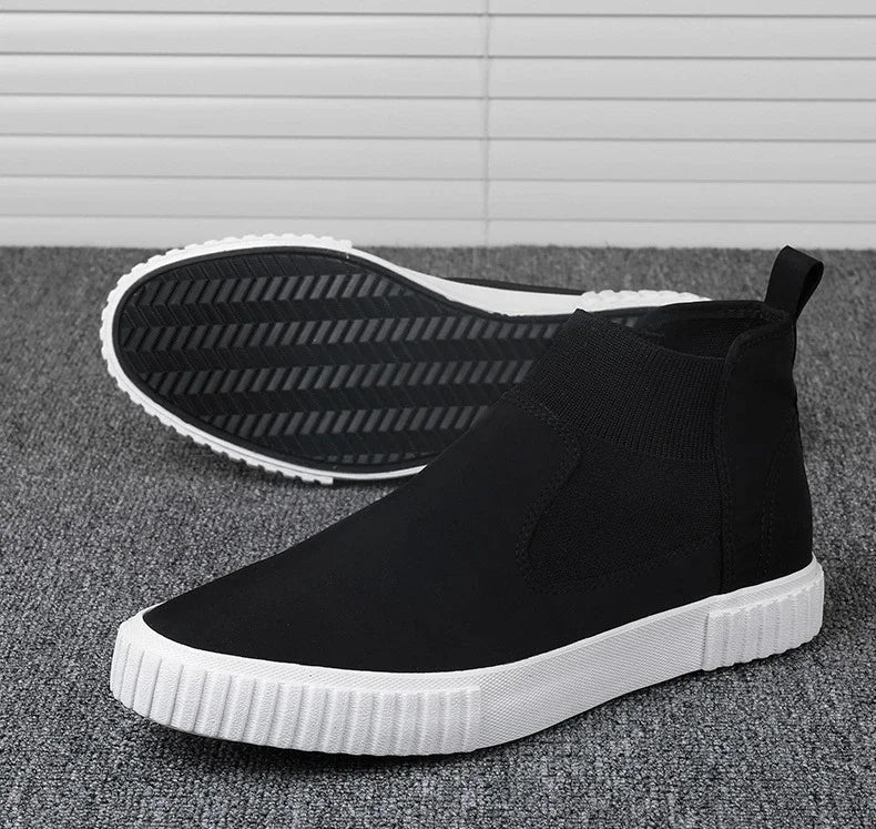 2025 New High Top Men Shoes Flats Slip on Casual Shoes Male Canvas Shoes Plimsolls Espadrilles Man Trainers Zapatillas Hombre