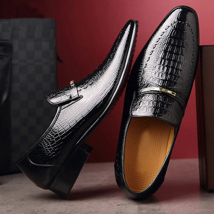 Shoes Luxury Mens PU Leather Pattern Men Business Dress Shoes Casual Social Shoe Male Wedding Footwear Zapatos Hombre 2023