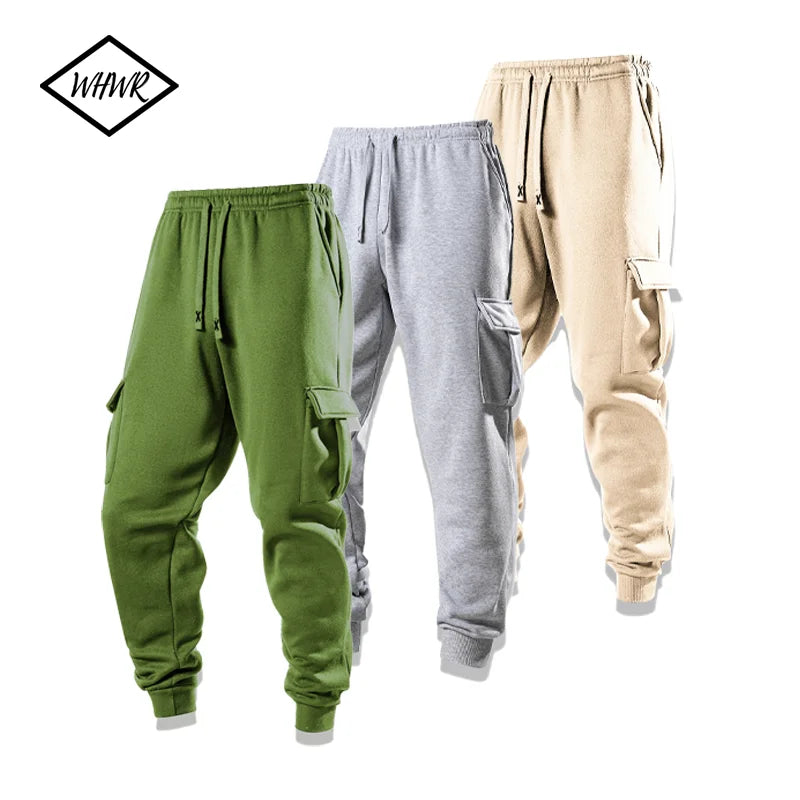 2025 New Men's Joggers Pants Loose Drawstring Long Pants Men Multi-pocket Sweatpants Casual Cargo Trousers For Men Fitness
