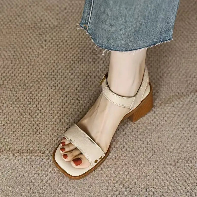 Women's Sandals Sexy High Heels Shoes for Woman Elegant Chunky Shoes New Pumps Party Flip Flops Dress Retro Mujer De Zapatos