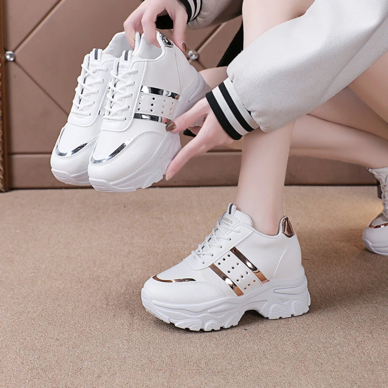 Women Sneakers 2025 New Spring Inner Increase Shoes for Woman Comfortable Casual Platform Tennis Sneakers Women Zapatos De Mujer