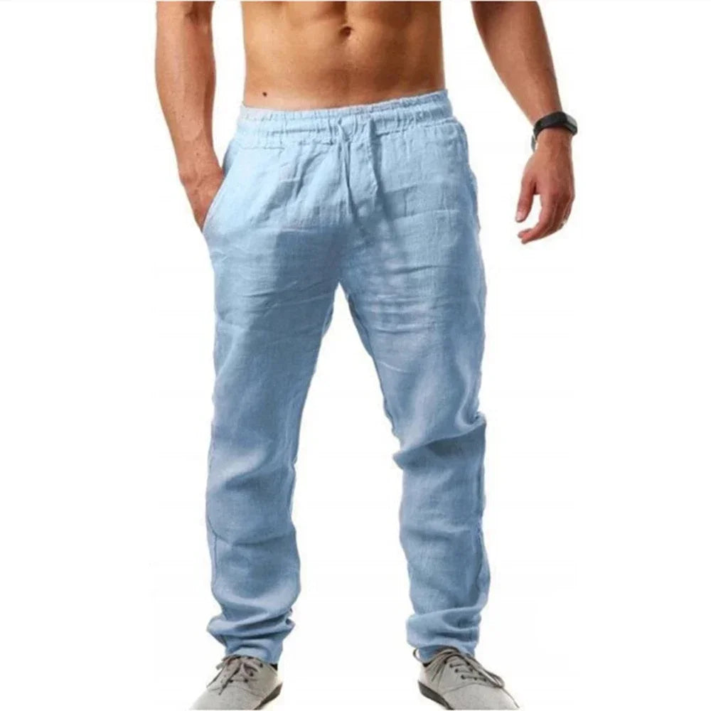 Men's Casual Pants Summer Male Breathable High Quality Trousers Sweatpants Solid Color Fitness Pants Jogging Fitness Streetwear