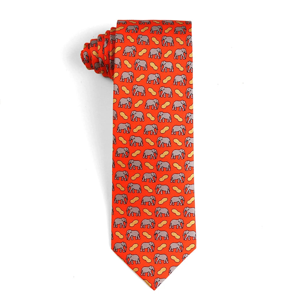 Tailor Smith 100% Silk Ties For Men Handmade Necktie With Animal Pattern Tie Father's Day Birthday Gift Tie