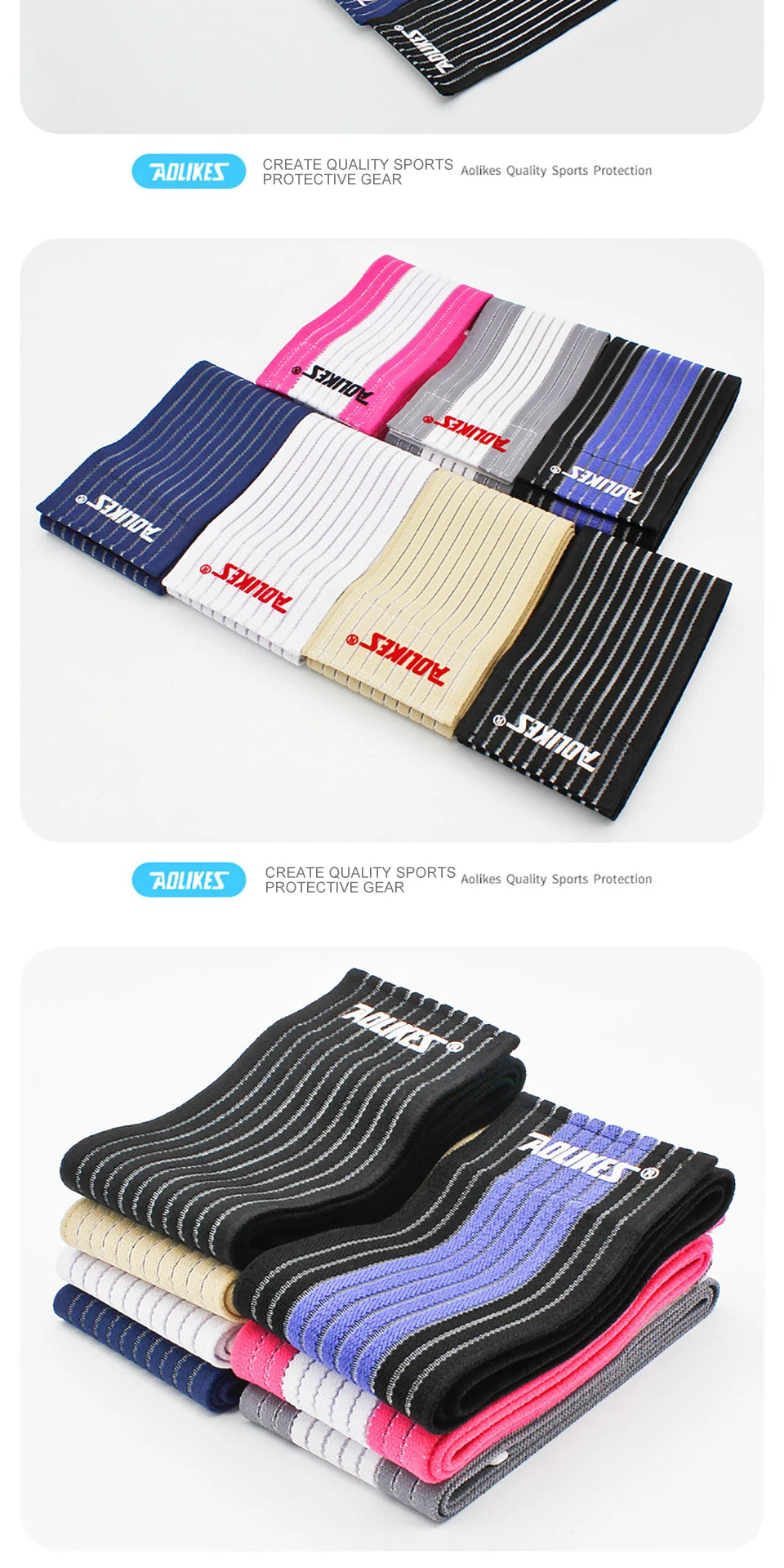 AOLIKES 1PC 40-180CM Elastic Bandage Compression Knee Support Sports Strap Knee Protector Bands Ankle Leg Elbow Wrist Calf Brace