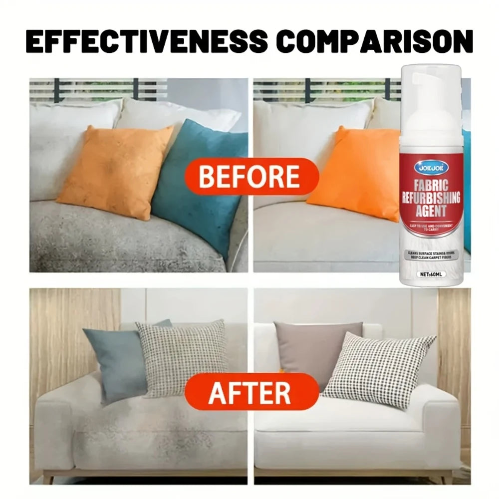 1 x 60ml Professional Fabric & Upholstery Cleaner Spray | Deep Cleaning Solution for Carpets, Sofas & Car Interiors, Removes Sta