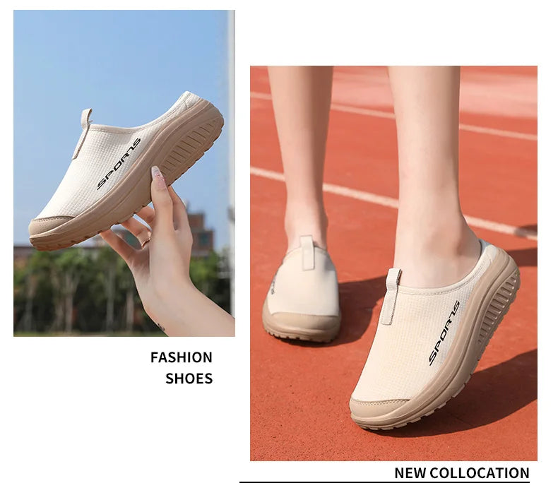 Men's and Women's Walking Shoes Lightweight and Comfortable Platform Wheels Slippers Cheap Breathable Casual Flat Shoes 2025
