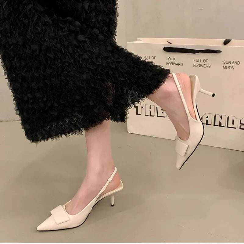 2025 Summer Women's Shoes High Heel Women Sandals Fashion Pointed Toe Singbacks Shoes Design Style Banquet Party Sandalias Shoes