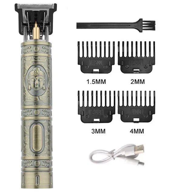T9 Vintage Hair Clipper Professional Electric Rechargeable Barber Trimmer Cordless Trimmer Type-c Zero Gapped Cutting Barber