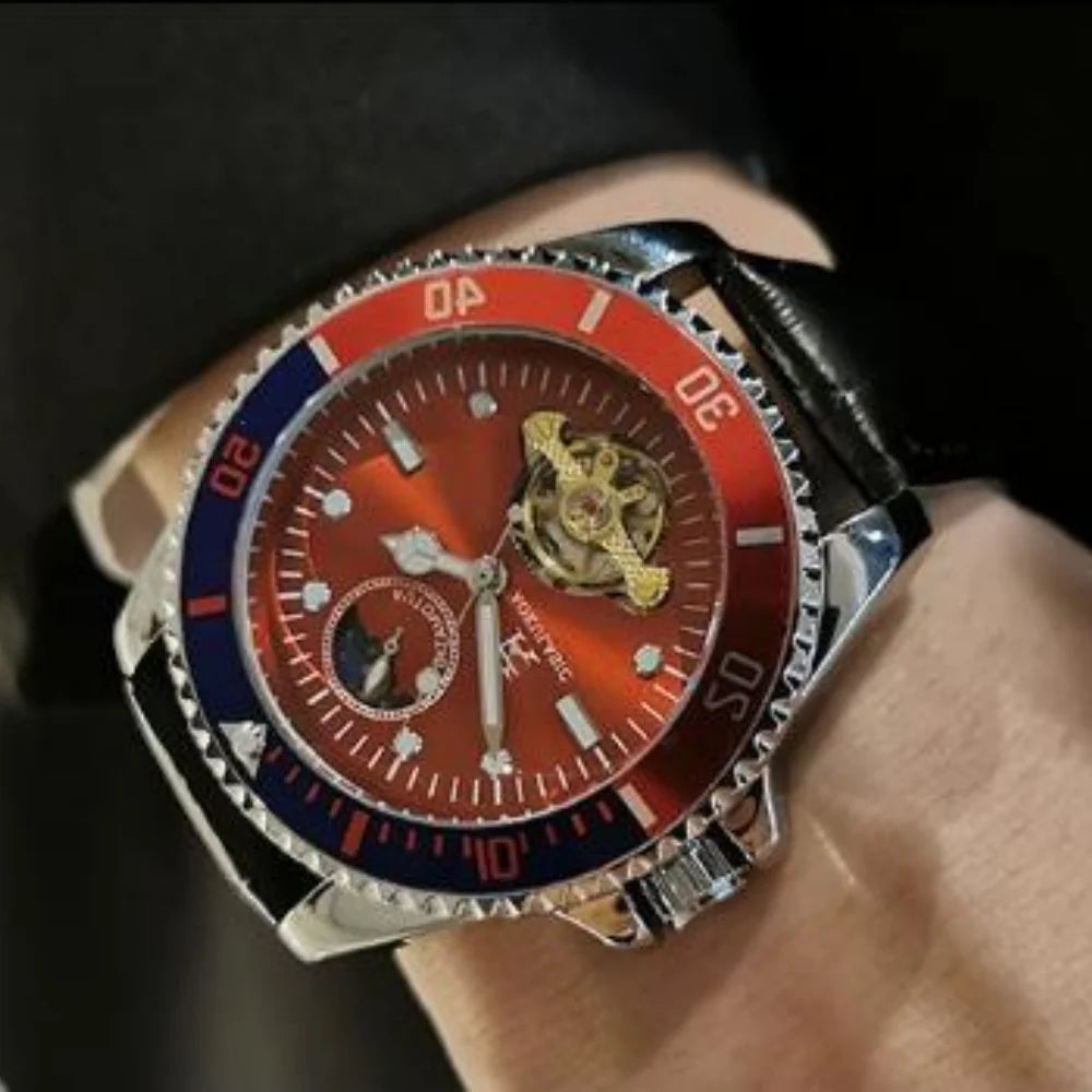 Series of Watches for Men, Fully Automatic Mechanical Watches, Hollow Design, Waterproof, High-End, Light Luxury, Fashionable, Business Casual, Simple, Stylish, Social, Young Men's Watches, Men's Models