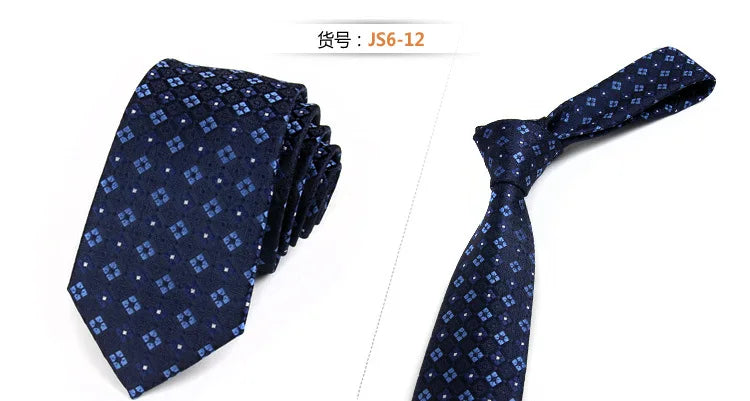 Fashion Ties for Men Accessories 6cm Fashion Business Wedding Classic Silk Tie Blue Black Red Men's Skinny Narrow Retro Necktie