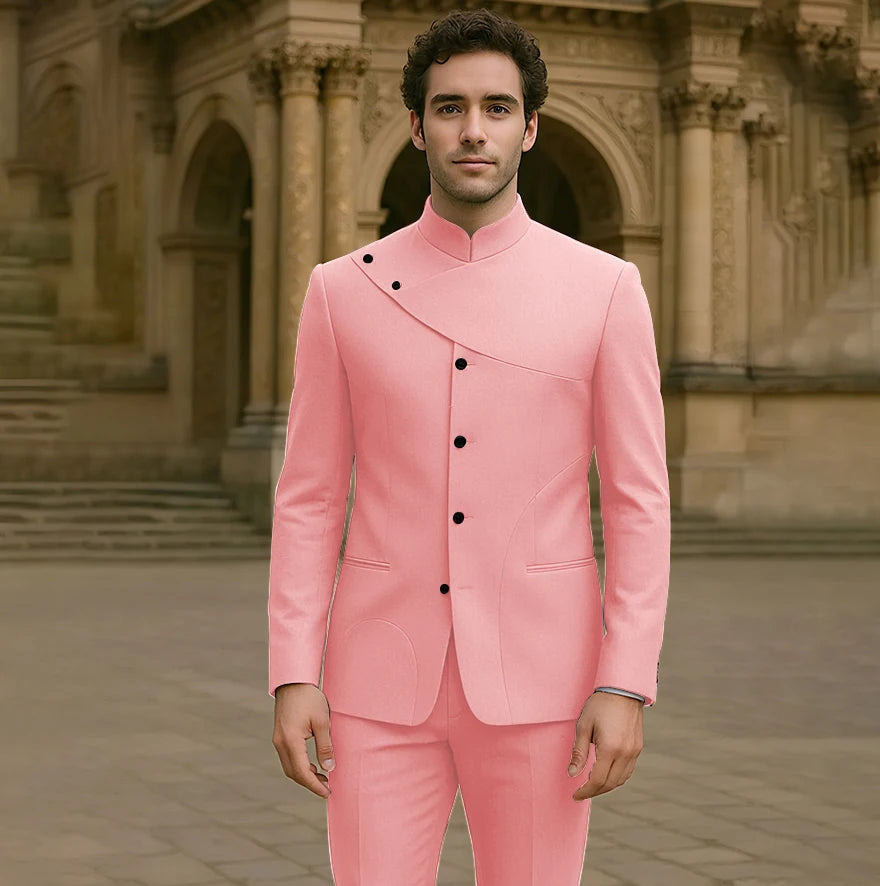 Charming Men's Suits Customized High Fashion Single-breasted Two Pieces (Jacket+Pants) Male Smart Casual Simple Straight Set