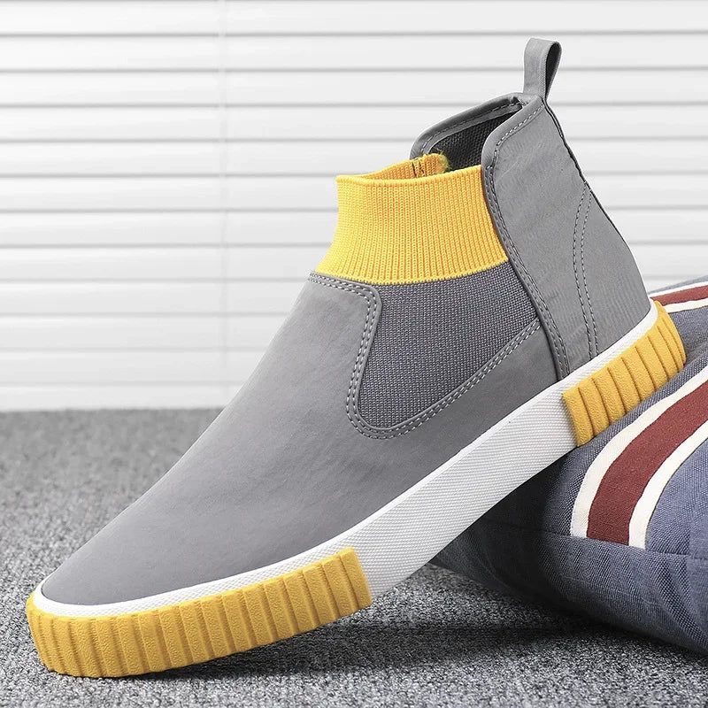 2025 New High Top Men Shoes Flats Slip on Casual Shoes Male Canvas Shoes Plimsolls Espadrilles Man Trainers Zapatillas Hombre