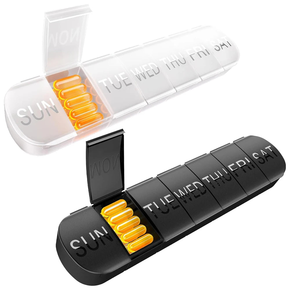 1PCS Pill Organizer Large,Weekly Medicine Pills Organizer Pill Box Travel, 7 Day Pill Case for Big Vitamin Supplements Fish Oil