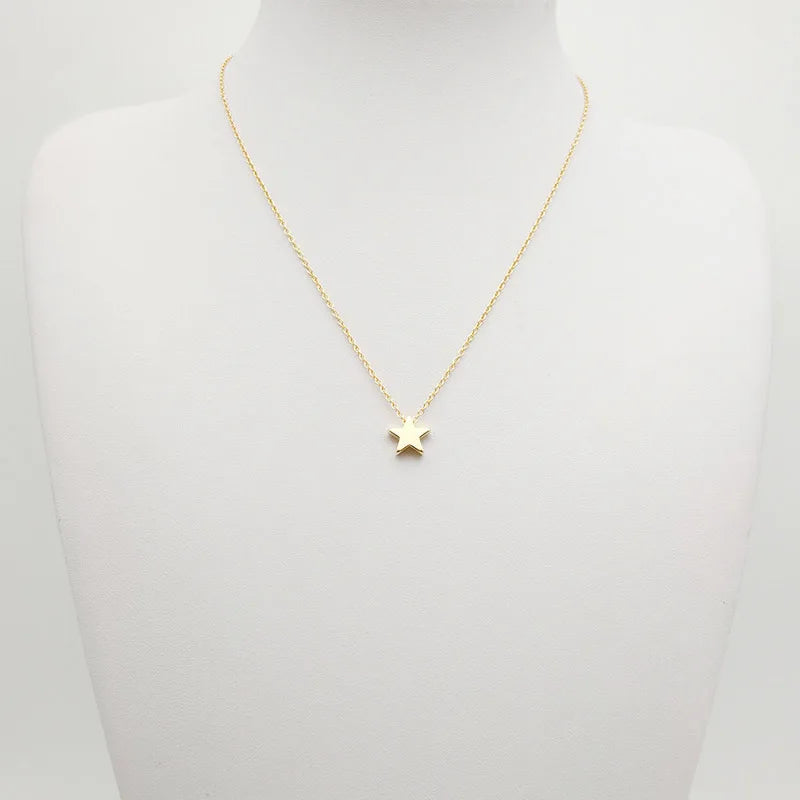 FSUNION 2025 New Fashion Choker Gold Color Silver  Chain Star Heart Moon Pendants Necklace For Women Jewelry Gifts