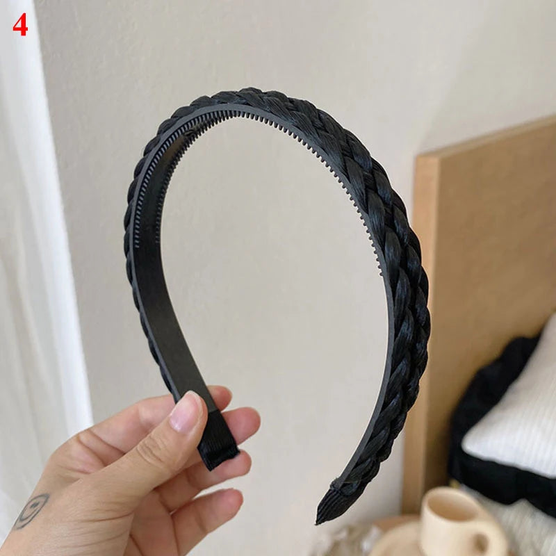 Twist Wig Headbands For Women Wide Braids Hairbands Handmade Head Hoop Hair Styling Headwear Accessories Gift