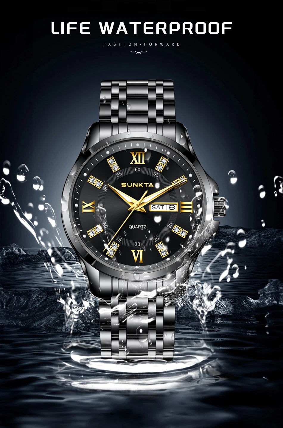 LIGE Men's Watches Top Brand Casual Original Wristwatch Waterproof Stainless Steel Scratch-Resistant Mirror Watch for Man Reloj