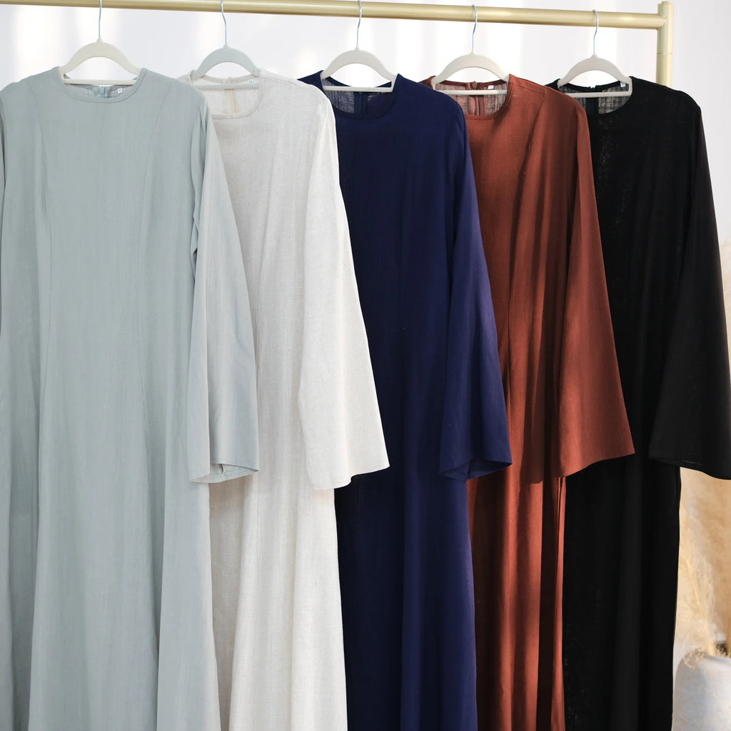 2025 Summer Arabic Muslim Women Modest Dress Eid Dubai Plain Abaya Islam Party Outfit Elegant Holiday Dresses Turkey Kaftan Robe