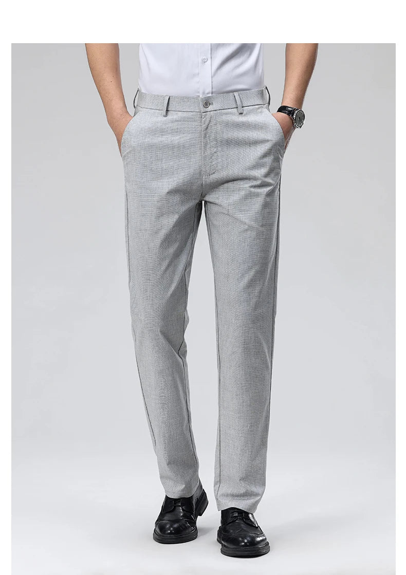 Men's Casual Pants: Breathable & Lightweight for Summer Comfort Business Casual Men's Work Trousers