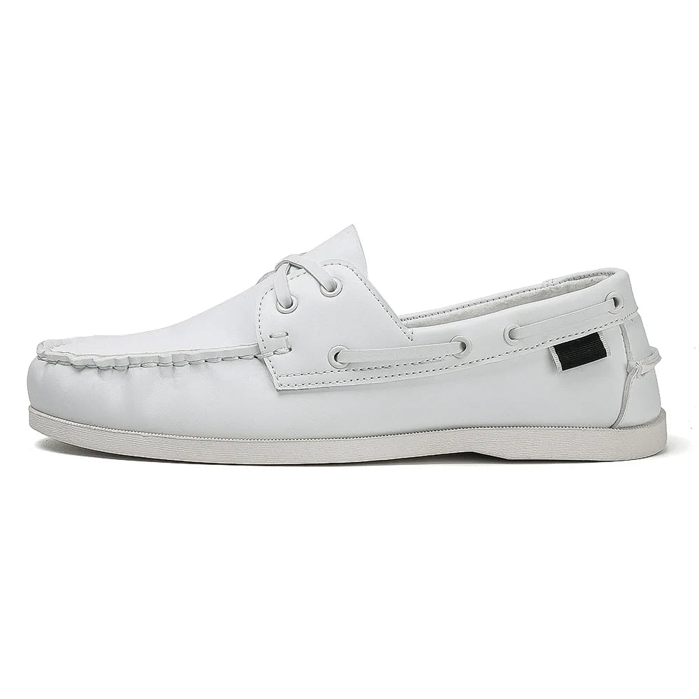 Men's Trendy Apron Toe Loafer Shoes, Slip On Comfy Non Slip For Outdoor Walking Traveling, Spring And Summer