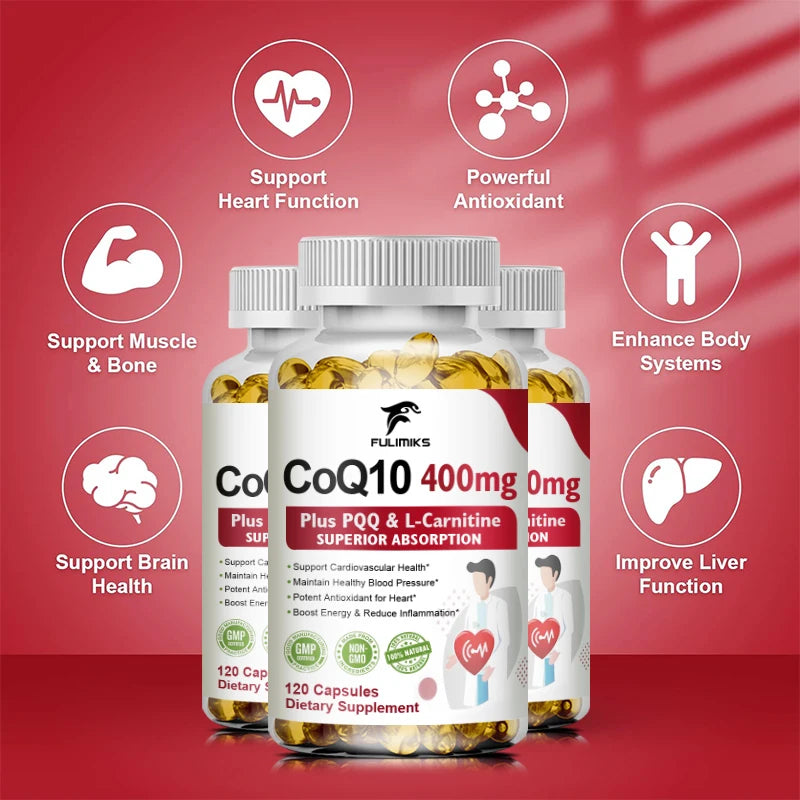 Buy 1 Get 1 Free! Pure CoQ10 400mg Supplement, Superior Absorption for Heart Health, Cellular Energy & Antioxidant Defense