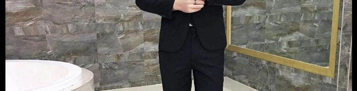 Men's Three-Piece Suit Set Business Formal Tailored Wedding Groomsmen Dress Spring Fashion Urban Polyester Blend Standard Fit