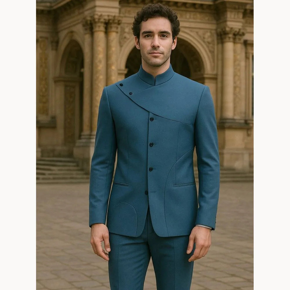 Charming Men's Suits Customized High Fashion Single-breasted Two Pieces (Jacket+Pants) Male Smart Casual Simple Straight Set