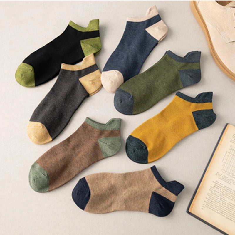 5 Pairs High Quality Cotton Men Short Socks Breathable Casual Spring Summer Crew Ankle Low-Cut Fashion Non-slip Sock for Male
