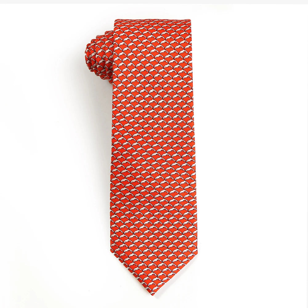 Tailor Smith 100% Silk Ties For Men Handmade Necktie With Animal Pattern Tie Father's Day Birthday Gift Tie