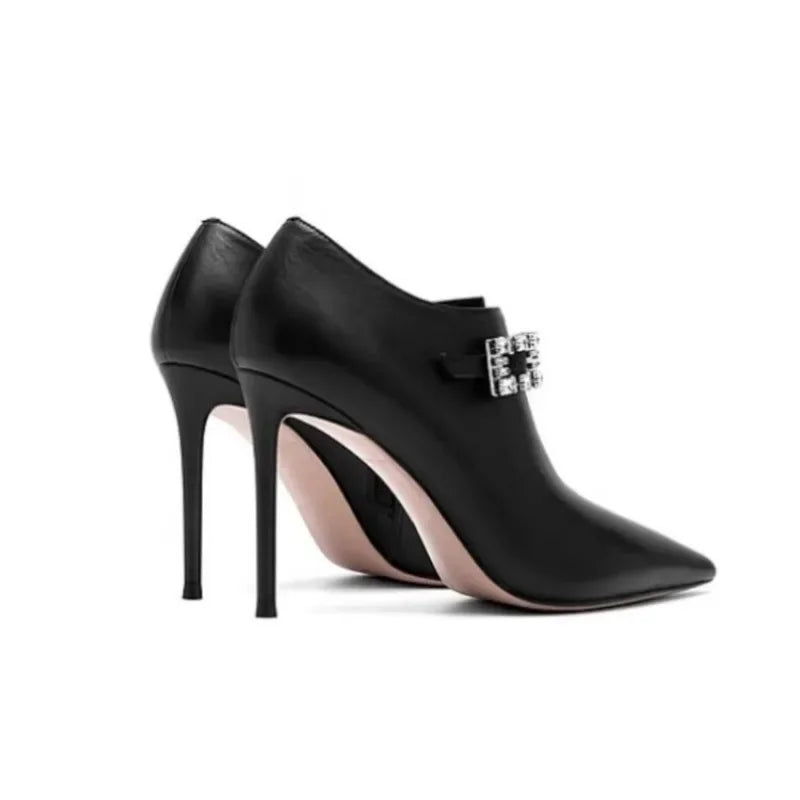 European American Fashion Black Women High-heeled Shoes Bridal Wedding Dress Banquet Fashion Party Sexy Single Shoes Size 35-45