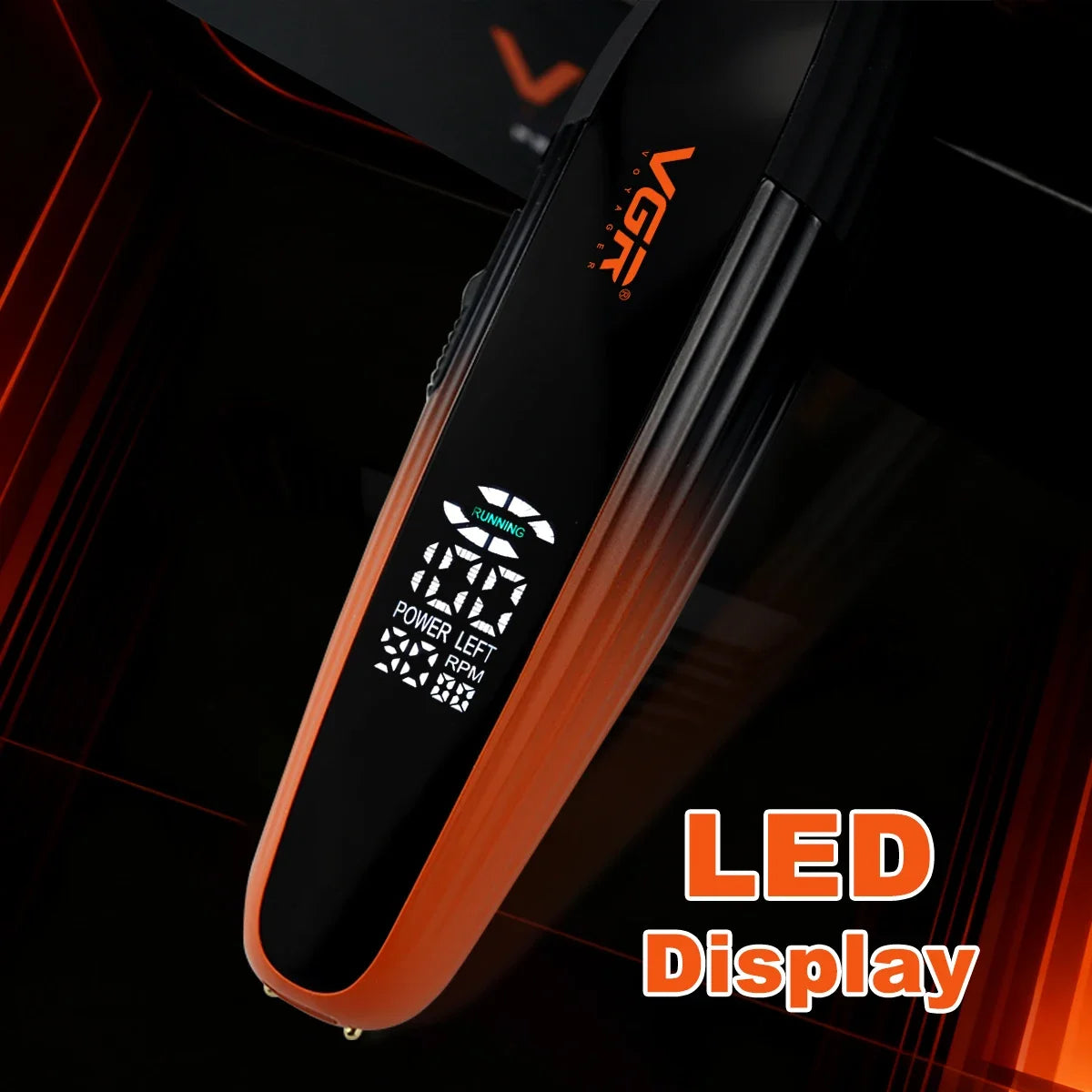 VGR V-889T High-end Electric Hair Clipper 9000 RPM Professional Grade Hair Trimmer Gradient Color Metal Body Carving Push Shear
