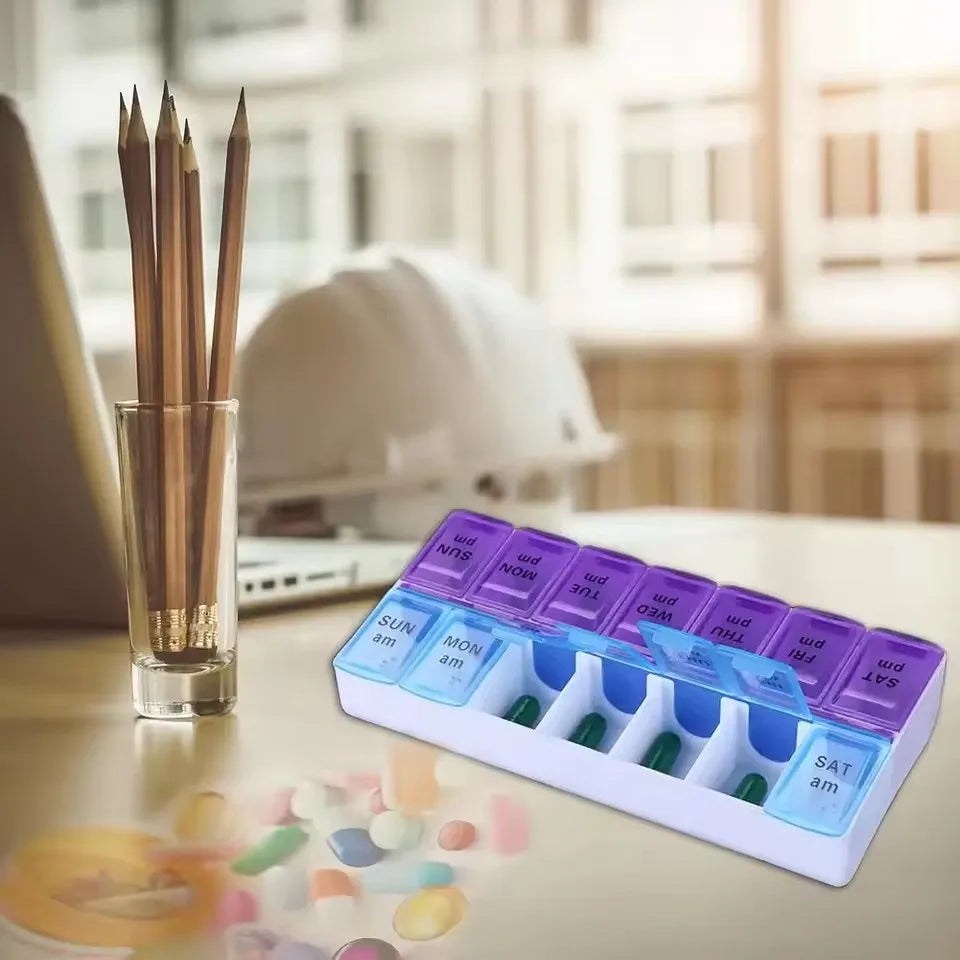 10 Compartments Travel Pill Organizer Pocket Portable Pill Storage Box Case Daily Pill Container or Purse Fish Oil Medicine