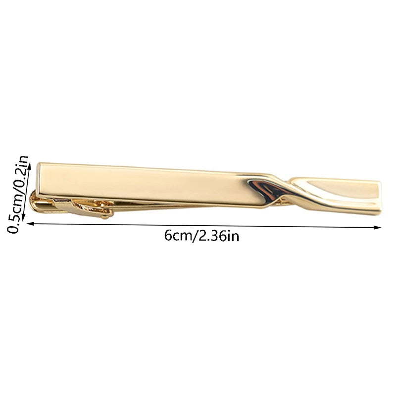Fashion 1Pc Tie Clip for Men Copper Simple Bar Clasp Practical Mens Classic Tie Clips Clamp Pin Jewelry Necktie Wedding Gift