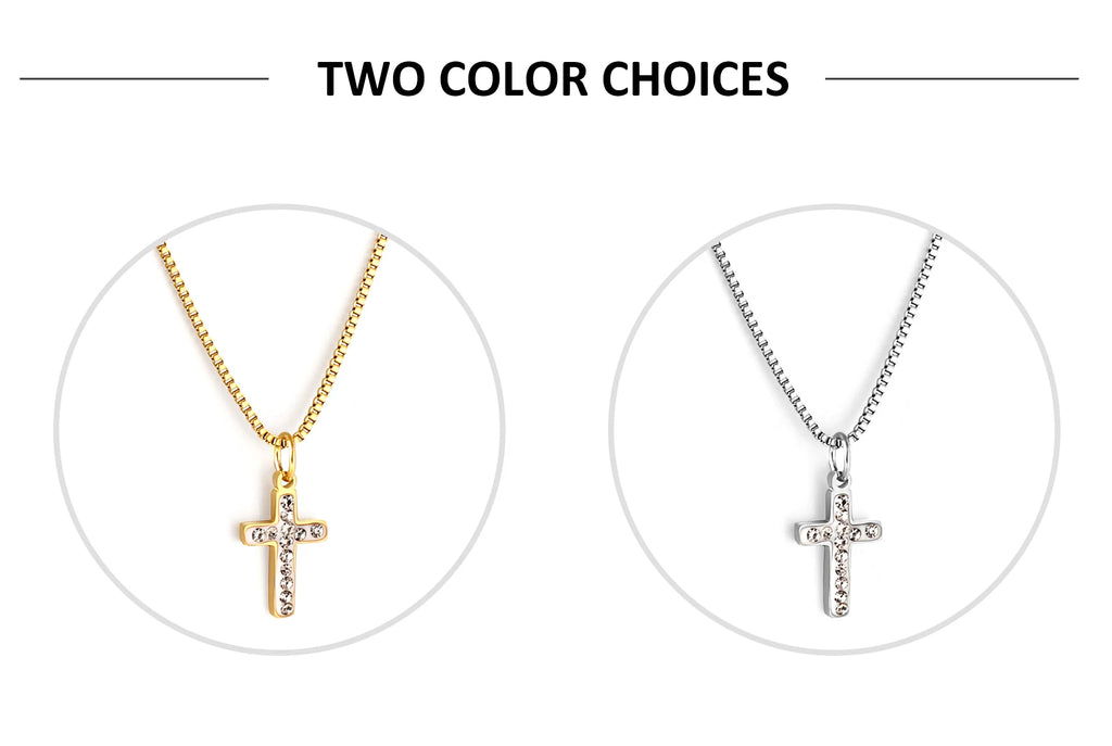 Classic Cross Pendant Necklaces For Women Girls Fashion Gold Plated Stainless Steel O Chain Collares Para Mujer Jewelry Gifts
