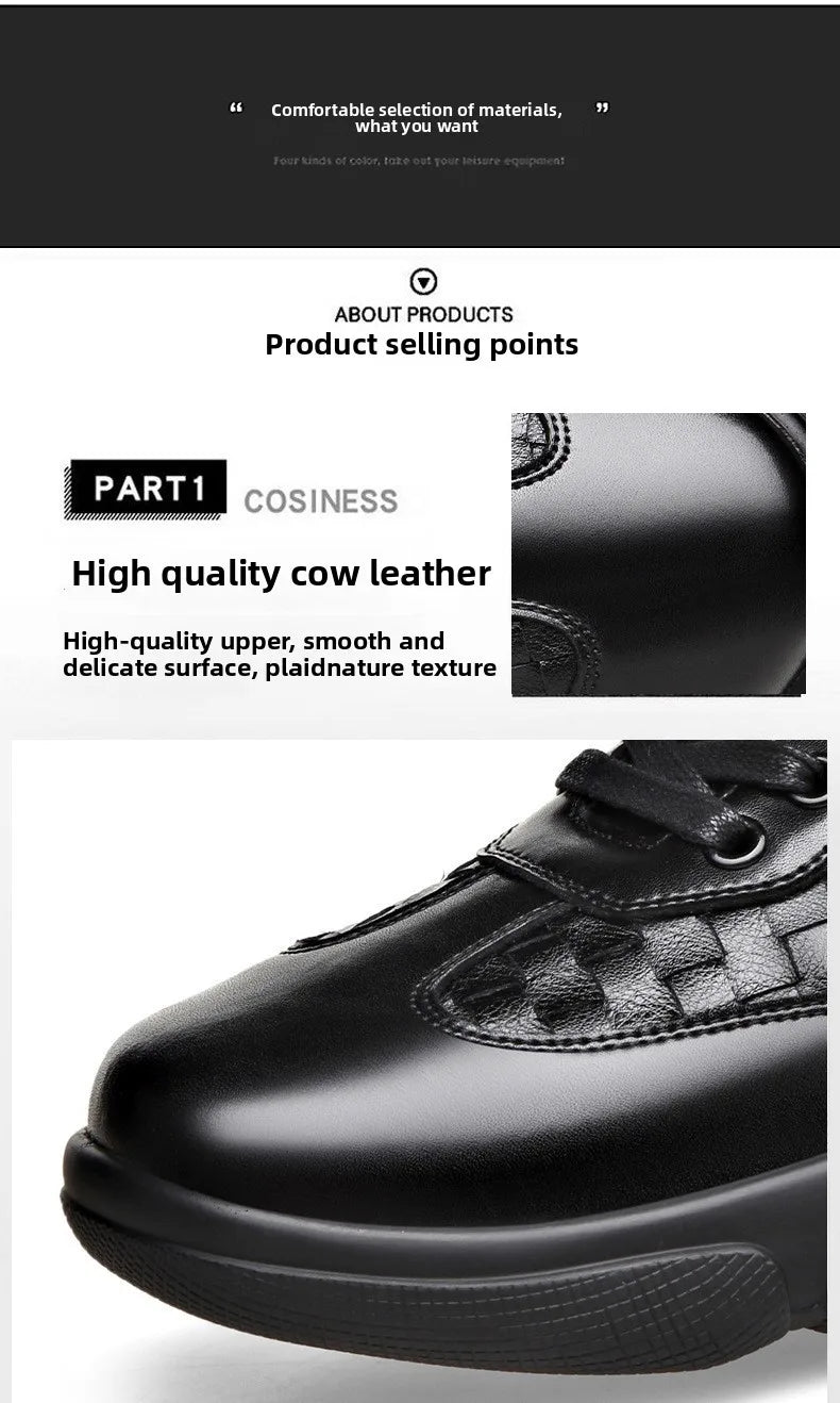 Men's Shoes Original Casual Leather Men Training Wear Resistant Sneakers Outdoor Male Treking Footwear Breathable Lace-up Shoes
