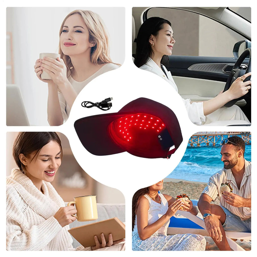 Red Blue Light Hair Growth Cap Hair Growth Device Hair Regrowth Anti Hair Loss Relax Scalp Hair hat LED Red Light Therapy Cap
