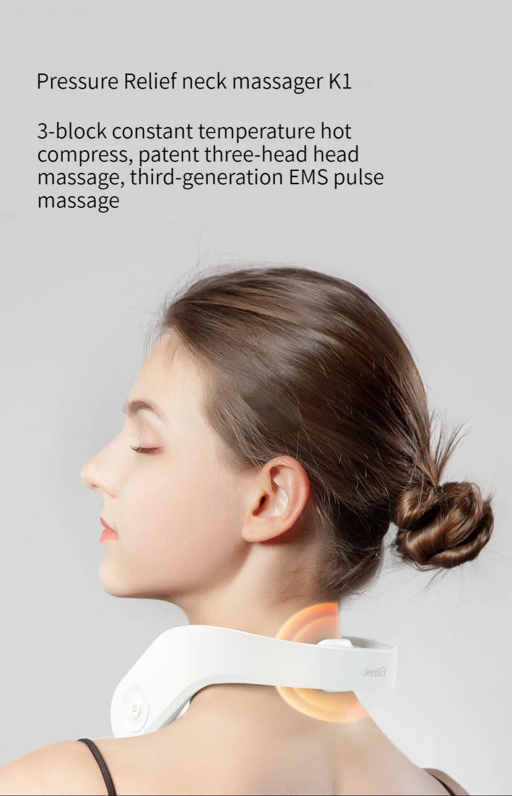 Jeeback K1 Electric Wireless Neck Massager Relieve Neck Pain Cervical Massage Home Electric Neck Massage Relaxer Muscle
