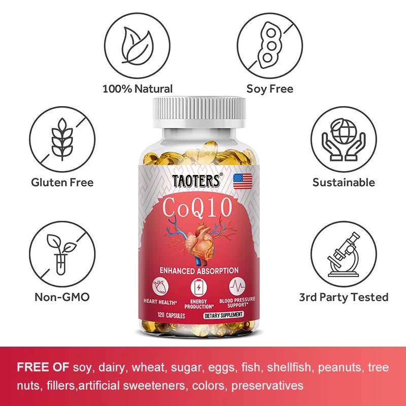 CoQ10 400mg - High Absorption, Coenzyme Q-10 , Non-GMO Gluten Free Vegan , Dietary Vitamin Supplement Antioxidant Support