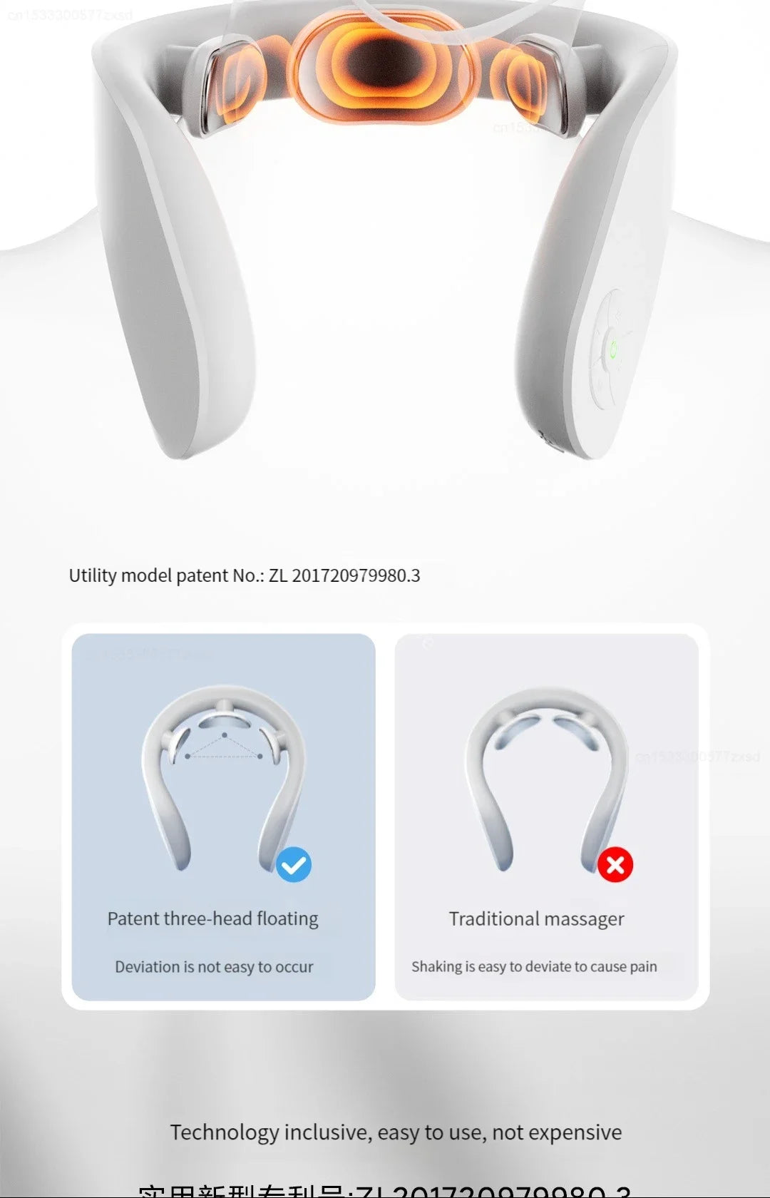 Jeeback K1 Electric Wireless Neck Massager Relieve Neck Pain Cervical Massage Home Electric Neck Massage Relaxer Muscle