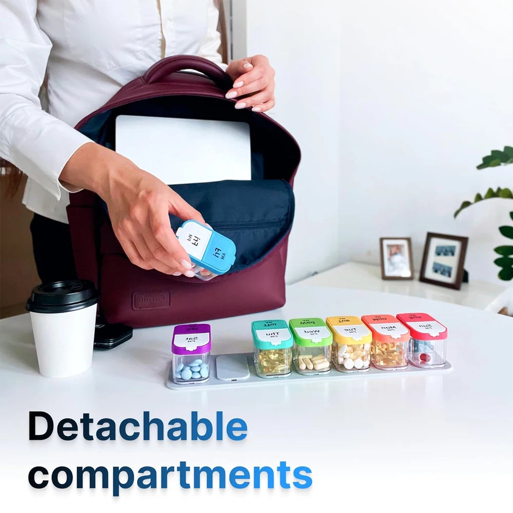 Extra Large Weekly Pill Organizer 2 Times A Day, Pill Box 7 Day Am Pm to Hold Daily Medicine Vitamin and Supplements for Elders