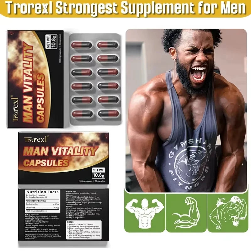 Powerful High Purity Epimedium Supplements Natural Enhance Energy & Endurance, Muscle Growth Pill