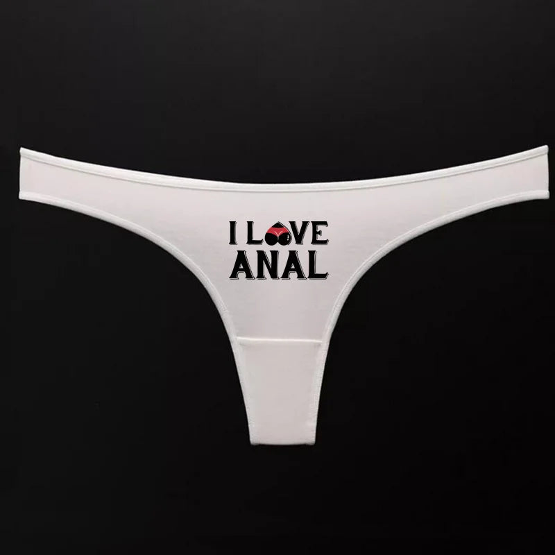 I LOVE ANAL Female Lingerie Girls G String Red Cotton Underwear for Womens Soft Seamless Invisible Breathable Sport Underpant