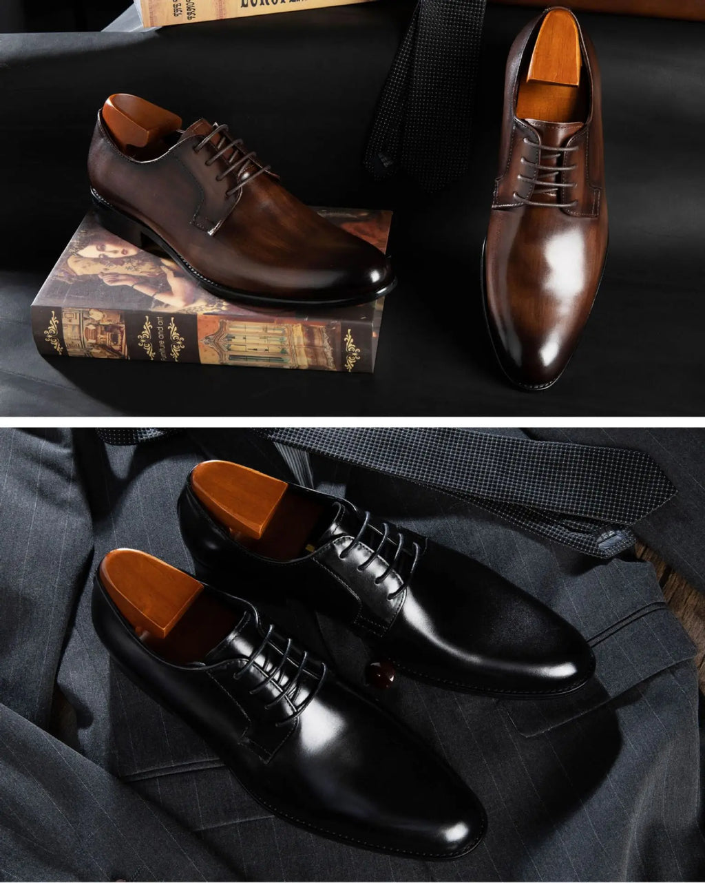 Leather Shoes for Men Luxury Business Men's Shoes High Quality Casual Oxford Dress Shoes Male Lace-Up Office Wedding Formal Shoe