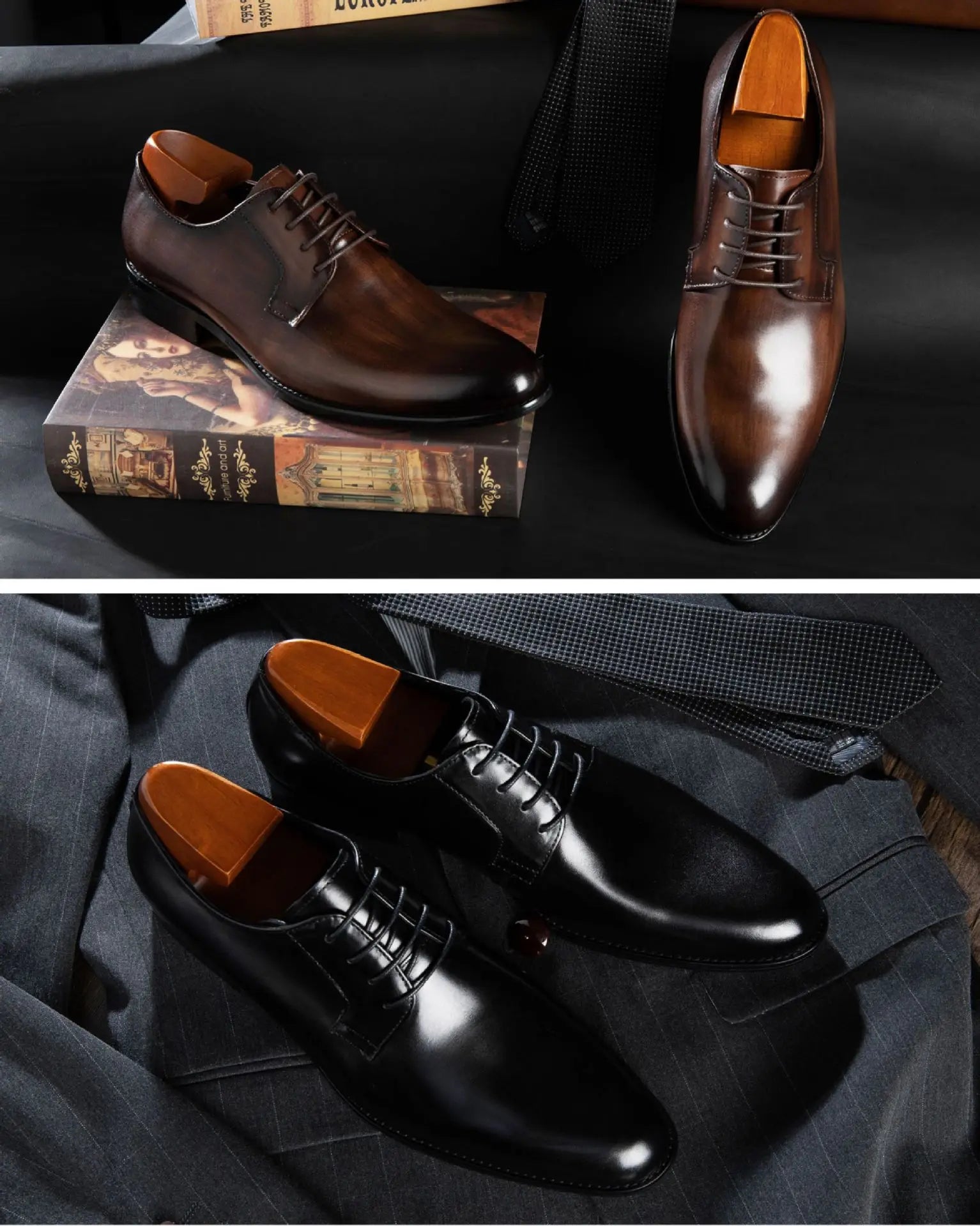 Leather Shoes for Men Luxury Business Men's Shoes High Quality Casual Oxford Dress Shoes Male Lace-Up Office Wedding Formal Shoe