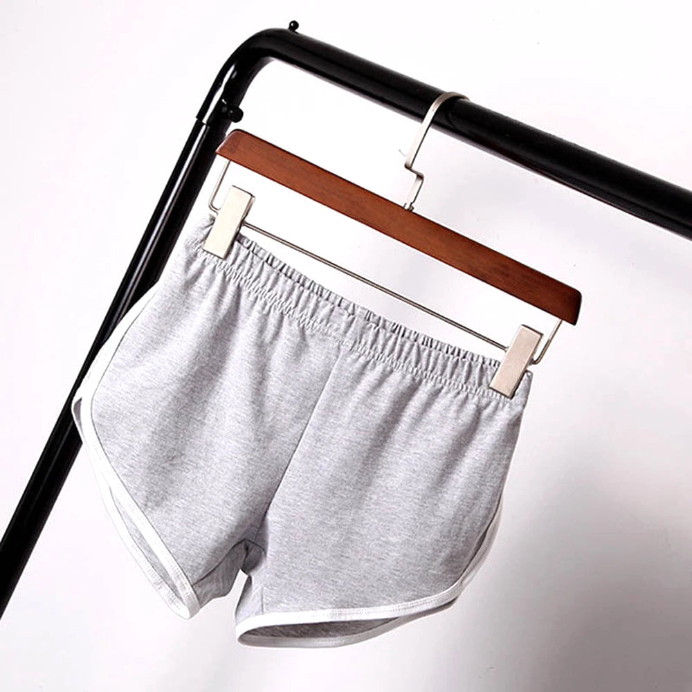 Women Mid Waist Sport Shorts Slim Fit High Stretchy Short Trousers For Summer Female Ladies Running Exercise Beach Short Pants