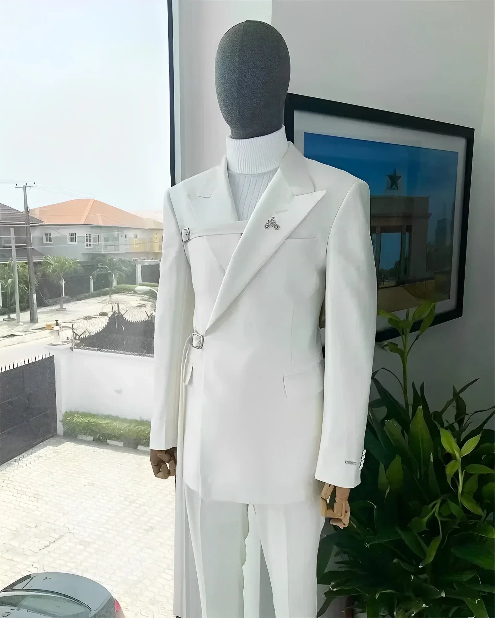 2024 New Men's Suit White Suit Formal Party Wedding Tuxedo Blazer Elegant Men's Suit 2 Piece Jacket Pants Dress for Men