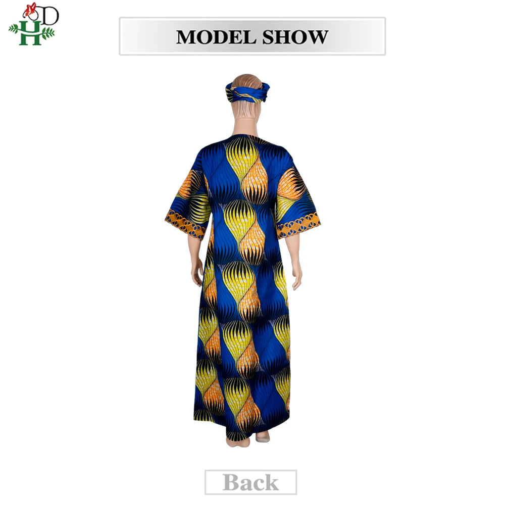 African Dresses For Women Traditional Clothing Embroidery Printed Outfits Bubu Gown Abayas Robe Kaftan Boubou Djellaba 2025 New